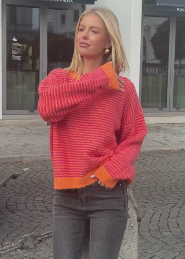 Gestreifter Pullover - orange von SASSYCLASSY