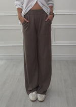 Knitting pants with cashmere - taupe