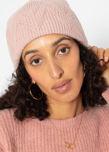Soft knit beanie - rose