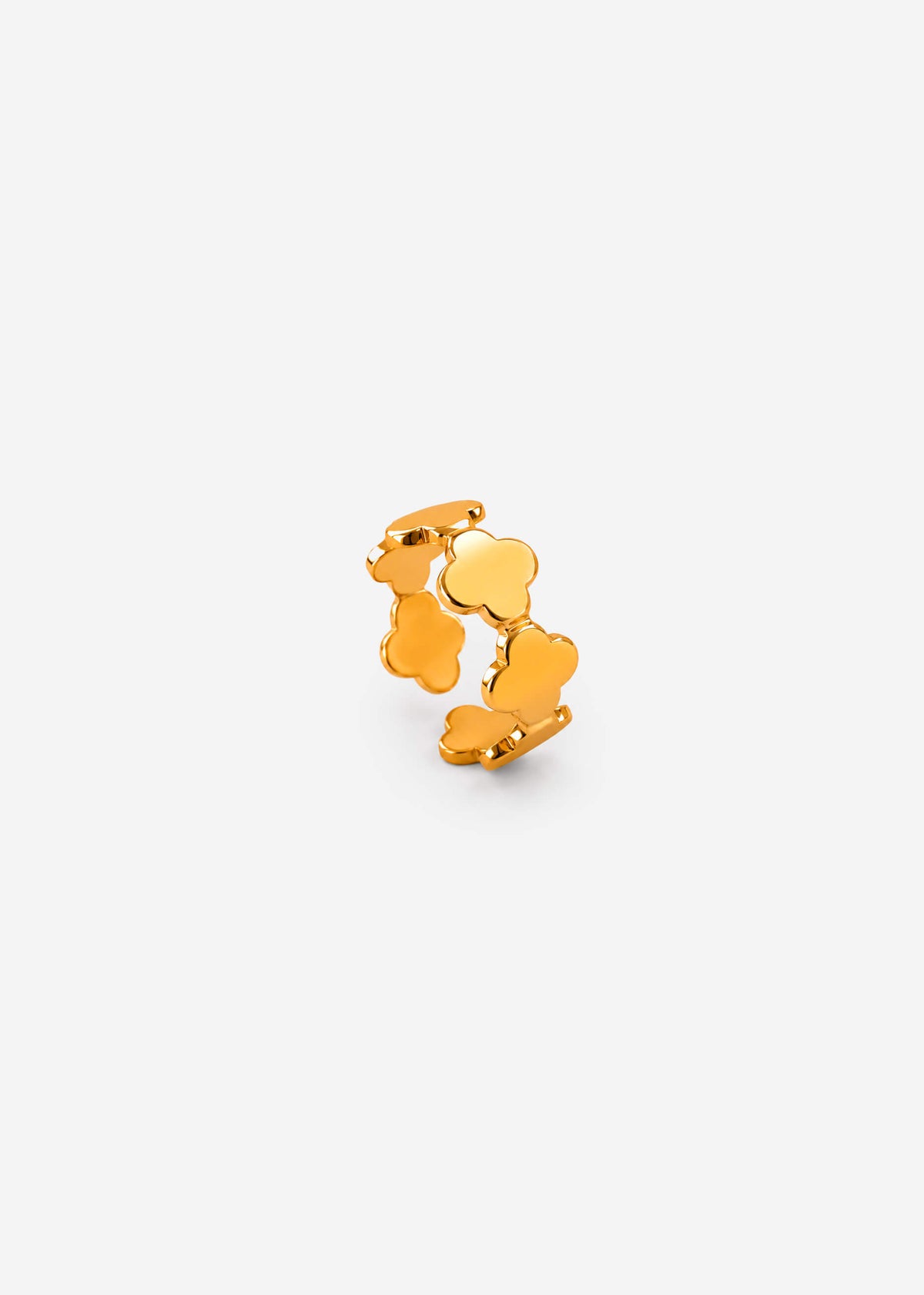 Kleeblatt Statement Ring - gold
