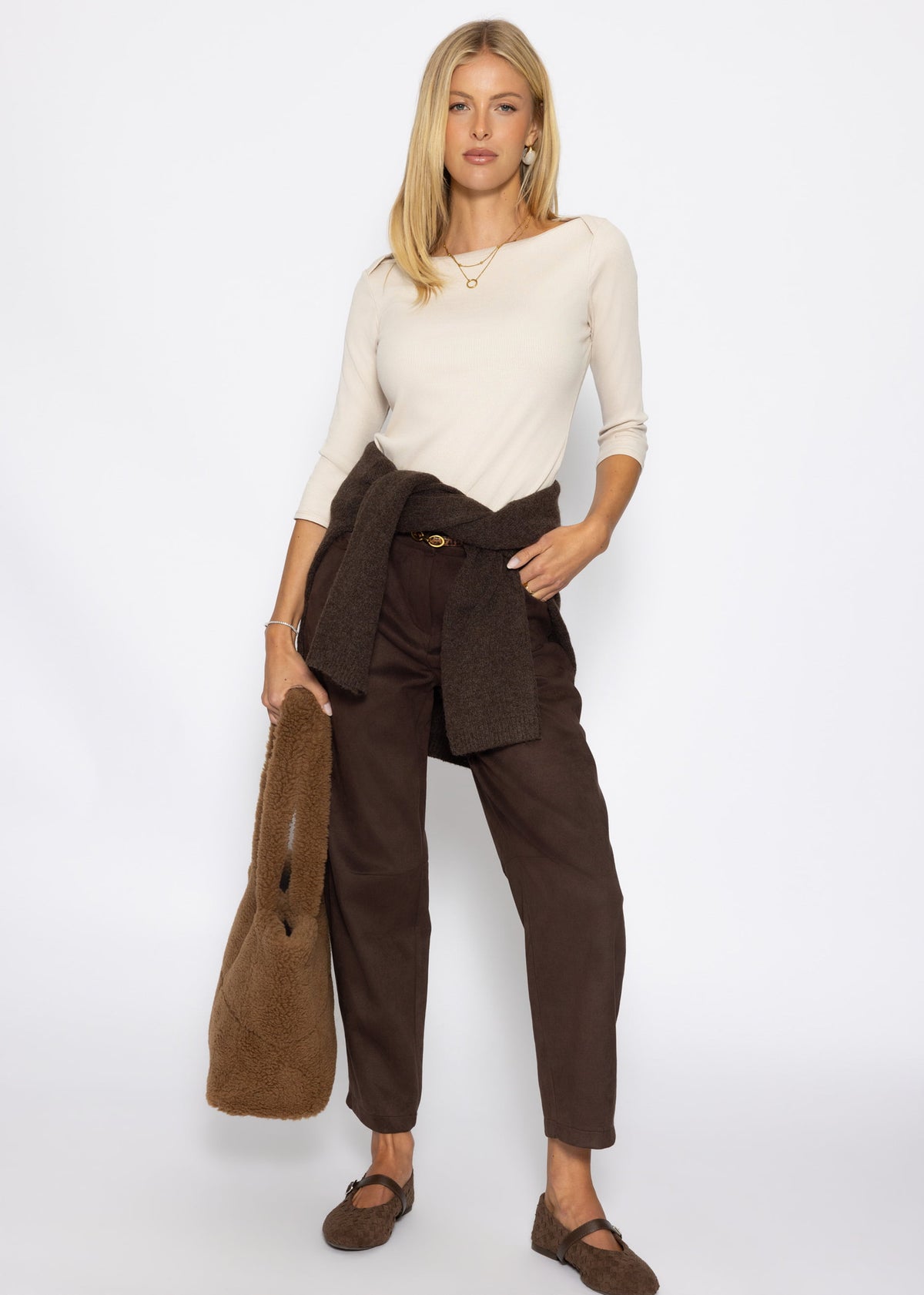 3/4 Arm Rippshirt - beige