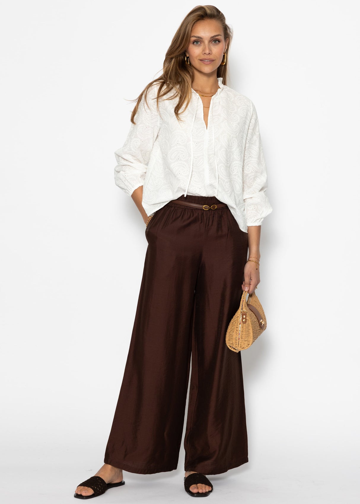 Cotton tips blouse - white