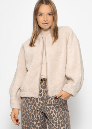 Blouson made of teddyfell - beige