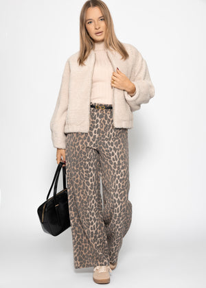 Blouson made of teddyfell - beige