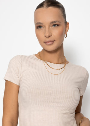 Crop-Shirt, beige