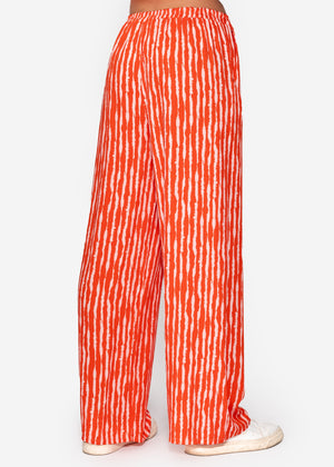 Gestreifte Satinhose - orange