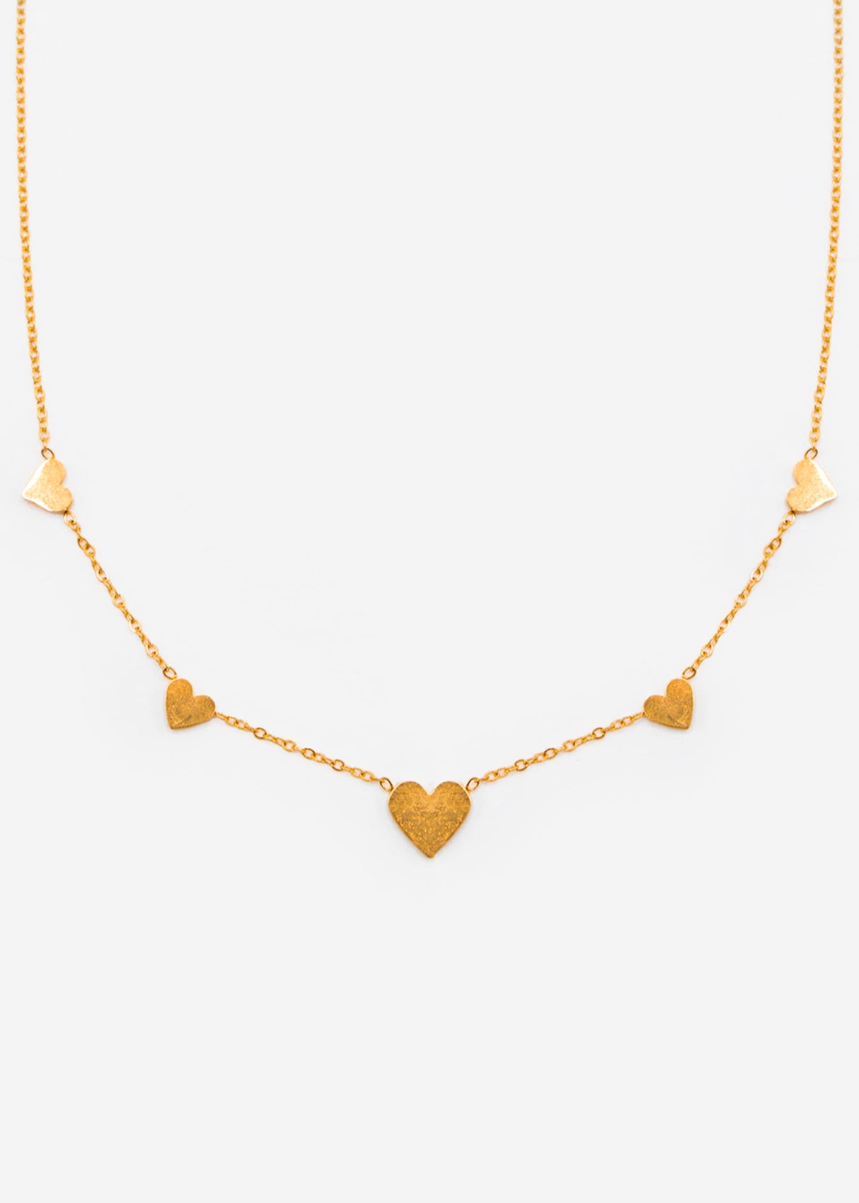 Necklace with hearts - gold