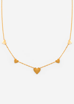 Necklace with hearts - gold