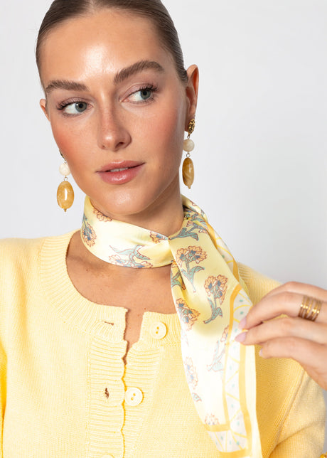Neckerchief with floral print - yellow