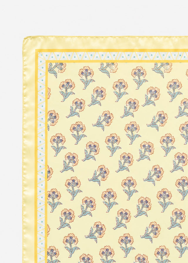 Neckerchief with floral print - yellow