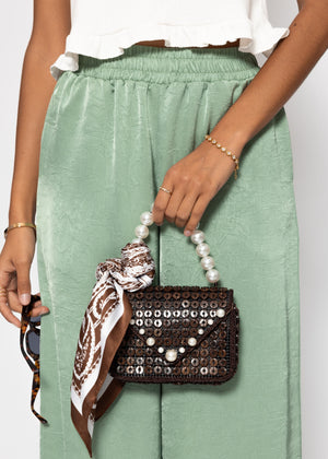 Neck towel with Paisley print - dark brown