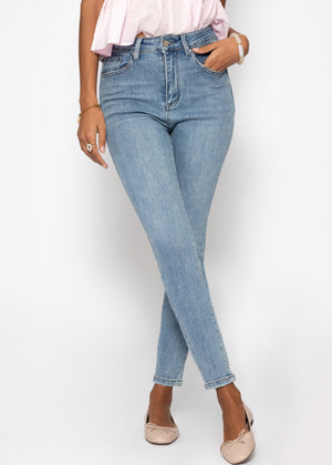 Highwaist skinny jeans - light blue