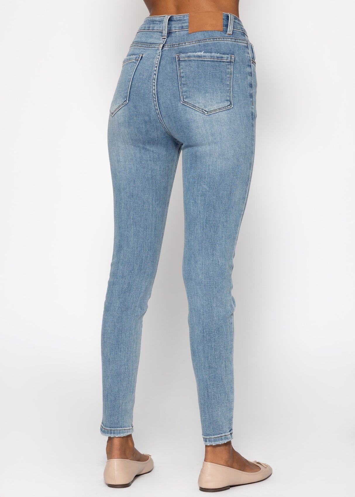 Highwaist skinny jeans - light blue