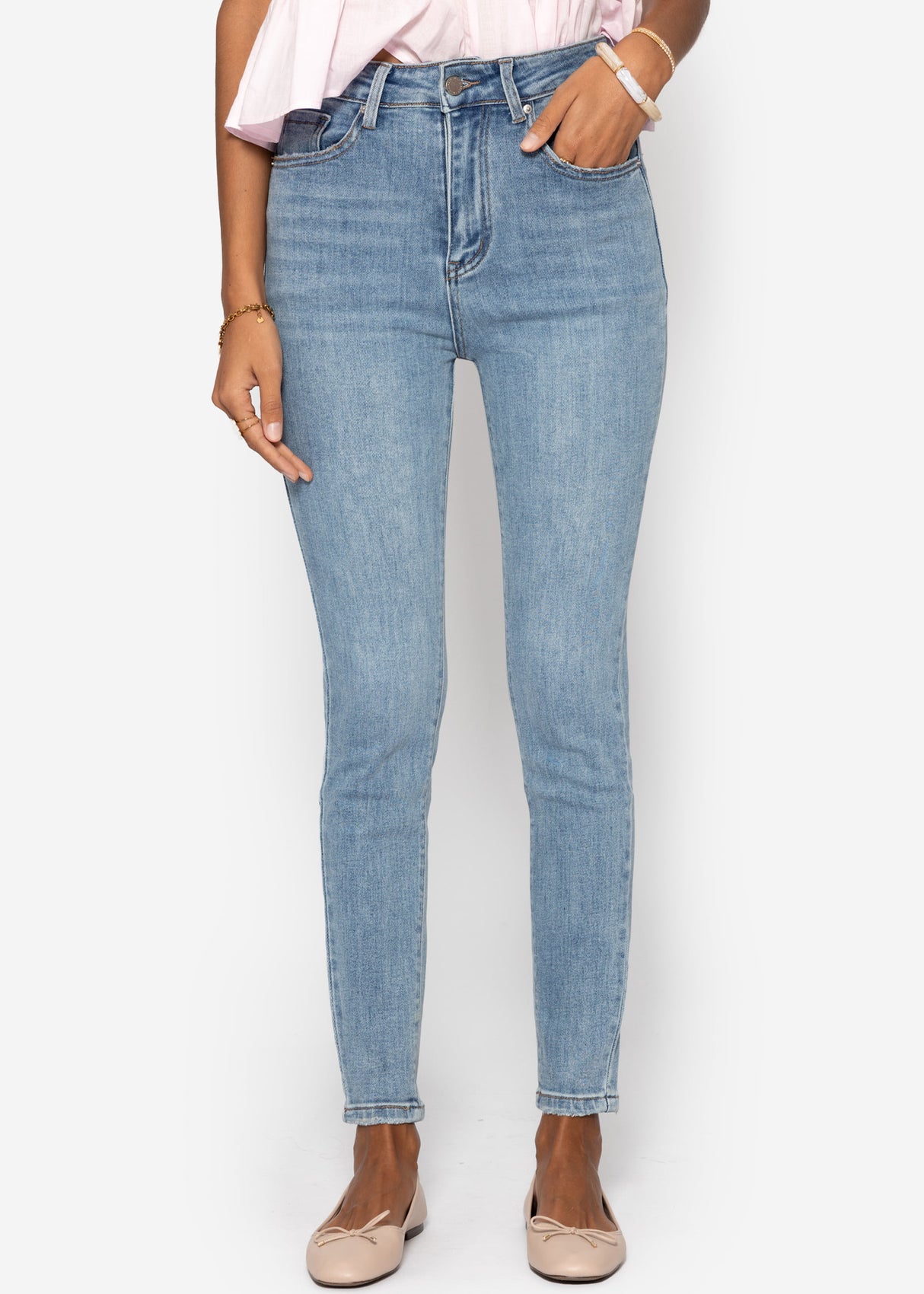 Highwaist skinny jeans - light blue