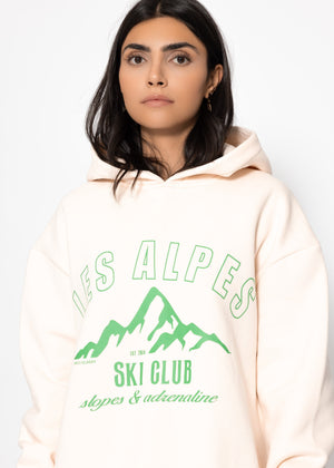 Hoodie with ski print - Off-white