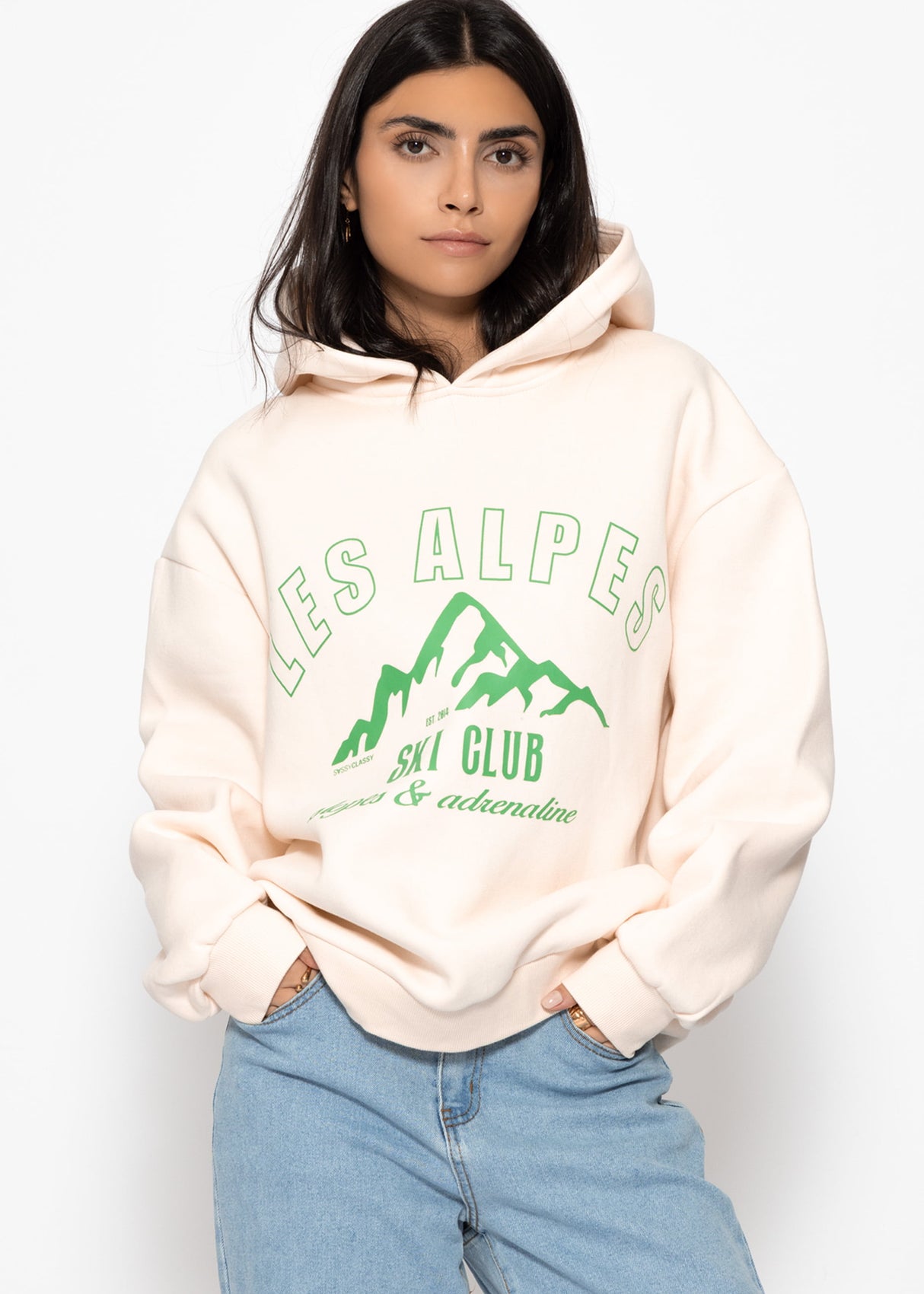 Hoodie with ski print - Off-white