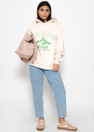 Hoodie with ski print - Off-white