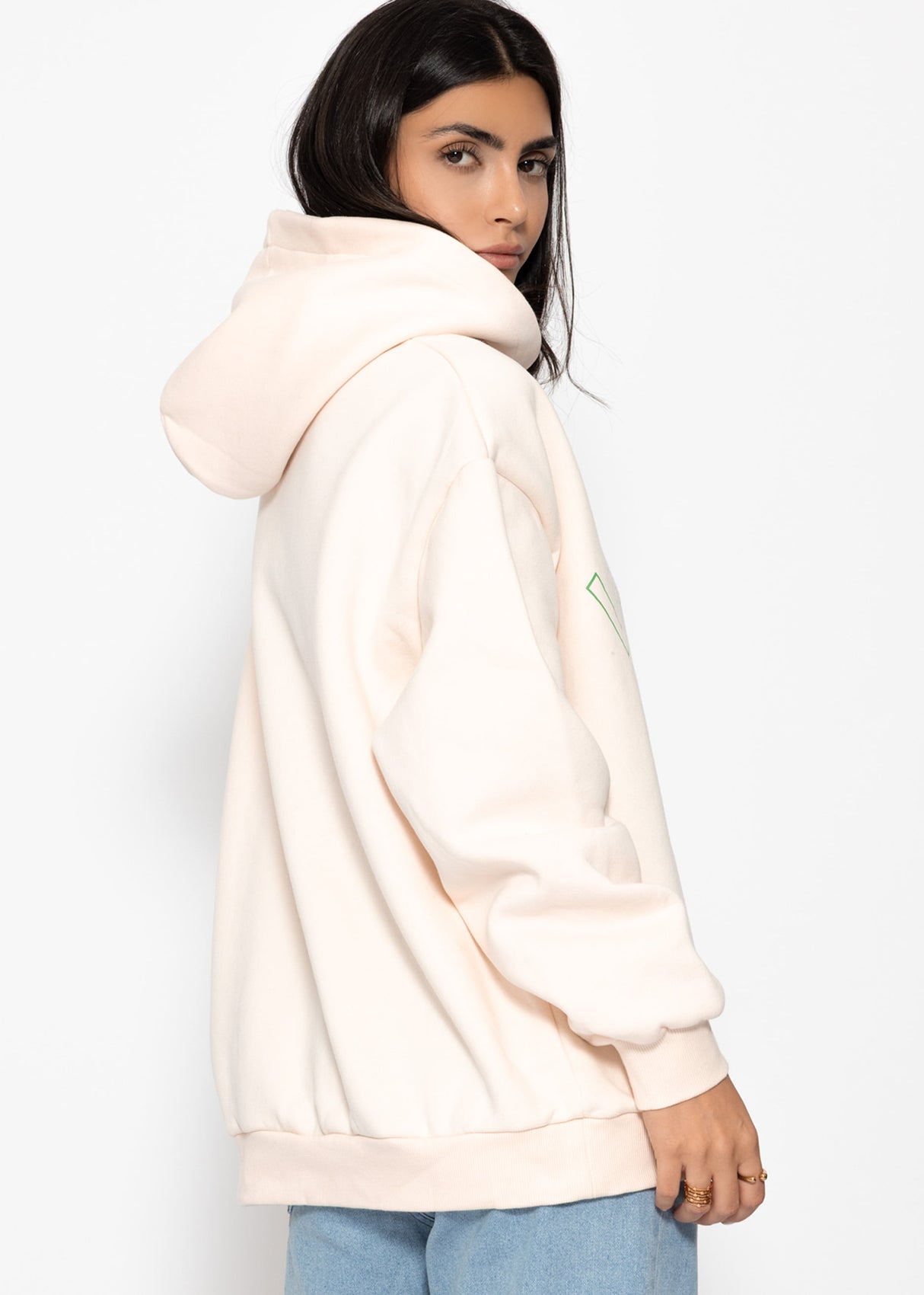 Hoodie with ski print - Off-white
