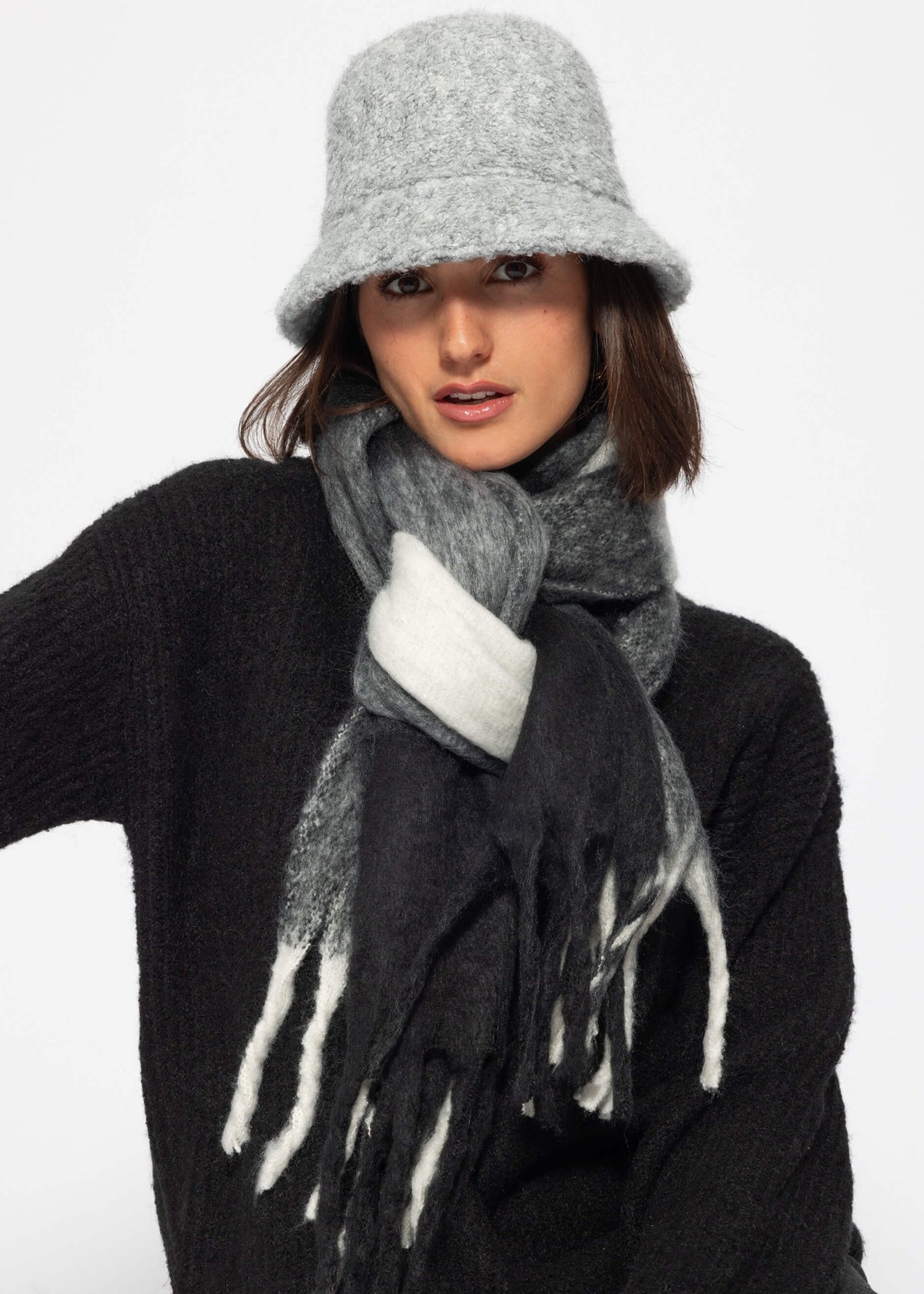 Teddy fur hat - light grey