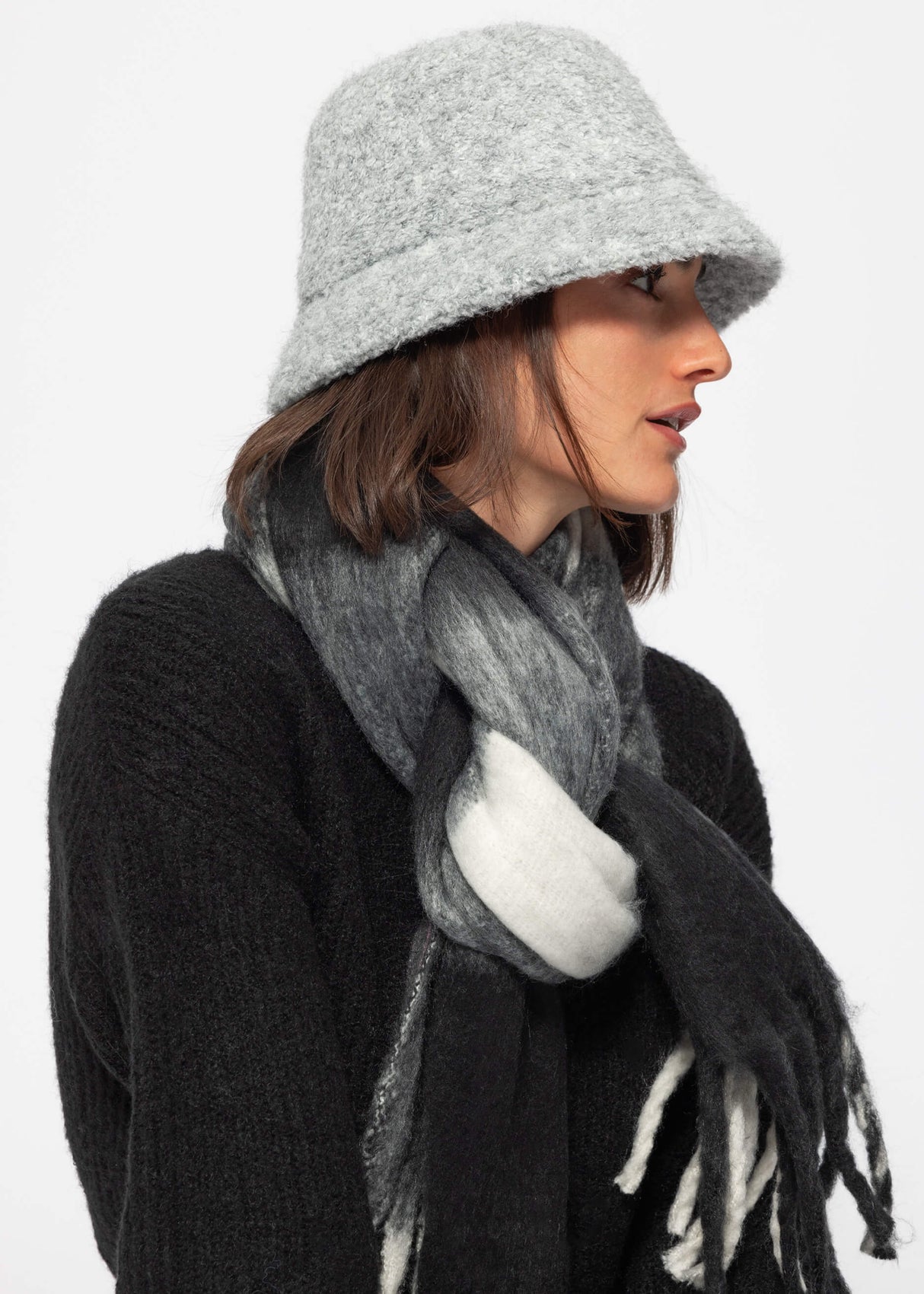 Teddy fur hat - light grey