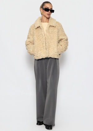 Teddy fur jacket - Off-white