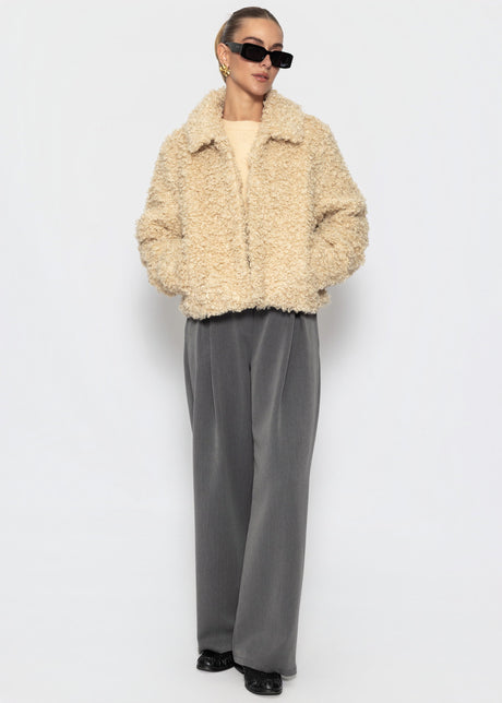 Jacke aus Teddyfell - offwhite