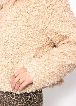 Jacke aus Teddyfell - offwhite