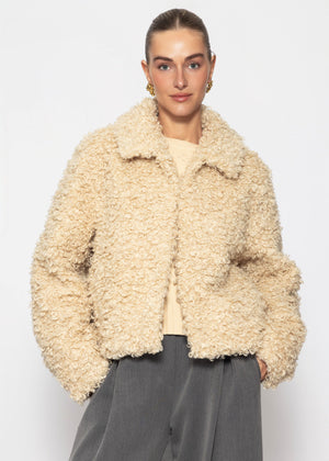 Teddy fur jacket - Off-white