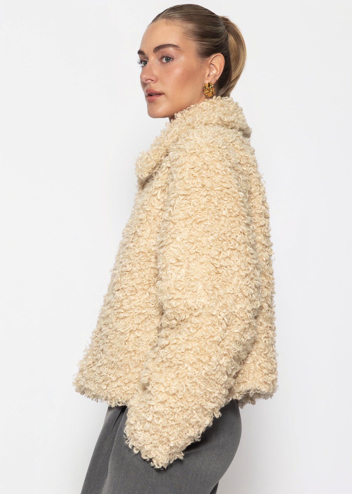 Teddy fur jacket - Off-white