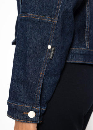 Jeans Jacke mit aufgesetzten Taschen - dunkelblau