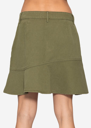 Jeans Rock with Volant - Khaki
