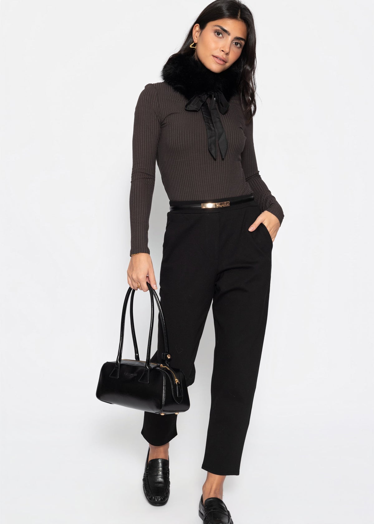 Jersey Chinos - schwarz