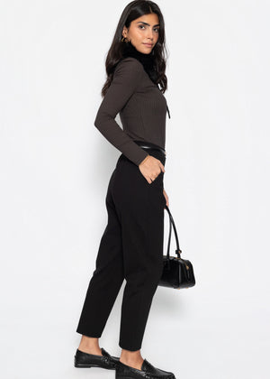 Jersey Chinos - schwarz
