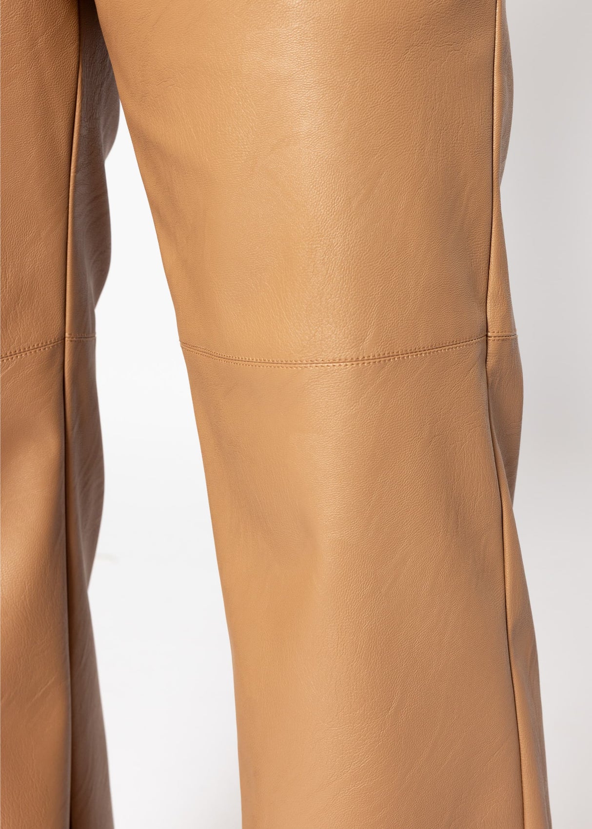 Faux leather pants - camel