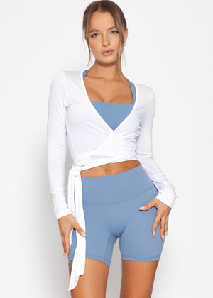 Long arm shirt for wrapping - white