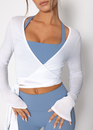 Long arm shirt for wrapping - white
