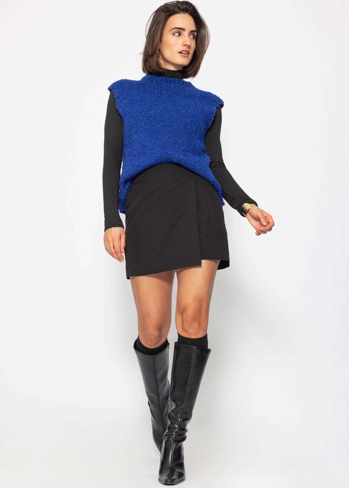 Casual knit pullover - cobalt blue