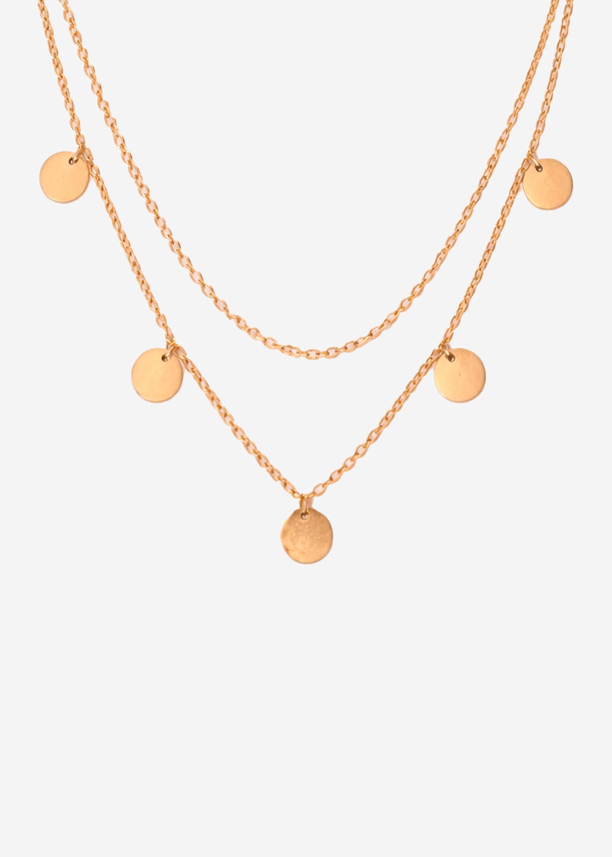 Layering necklace with tile - gold