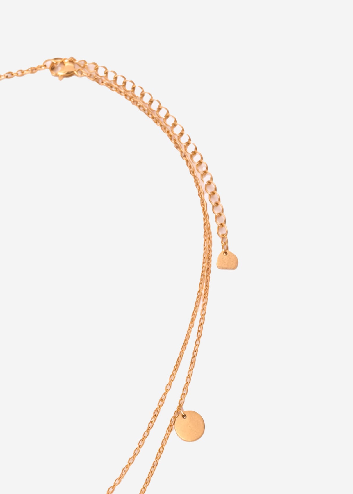 Layering necklace with tile - gold