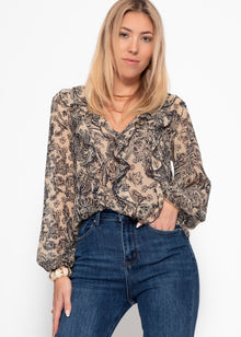 Light blouse with ruffles - beige