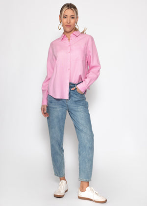 Linen shirt blouse - pink