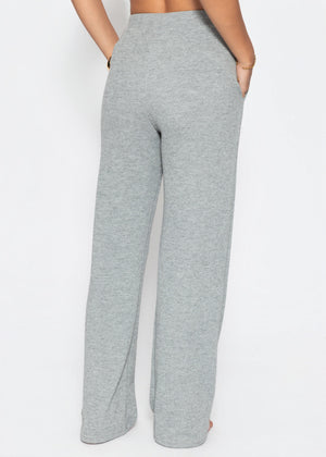 Loungewear Hose in Rippoptik - grau