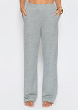 Loungewear Hose in Rippoptik - grau