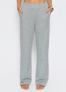 Loungewear Hose in Rippoptik - grau