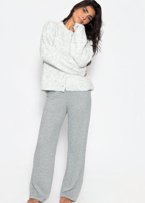 Loungewear Hose in Rippoptik - grau