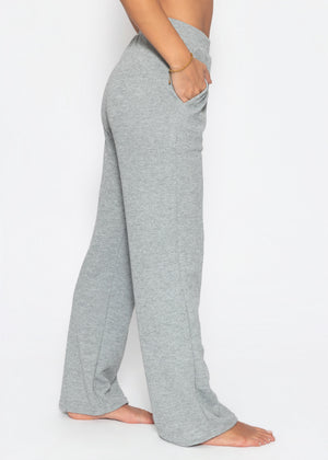 Loungewear Hose in Rippoptik - grau