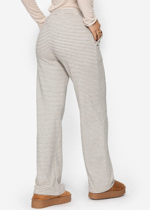 Loungewear trousers with stripes - offwhite