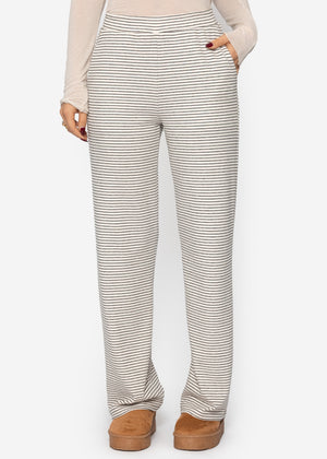 Loungewear trousers with stripes - offwhite