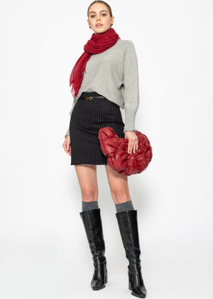 Mini skirt with pinstripes - black