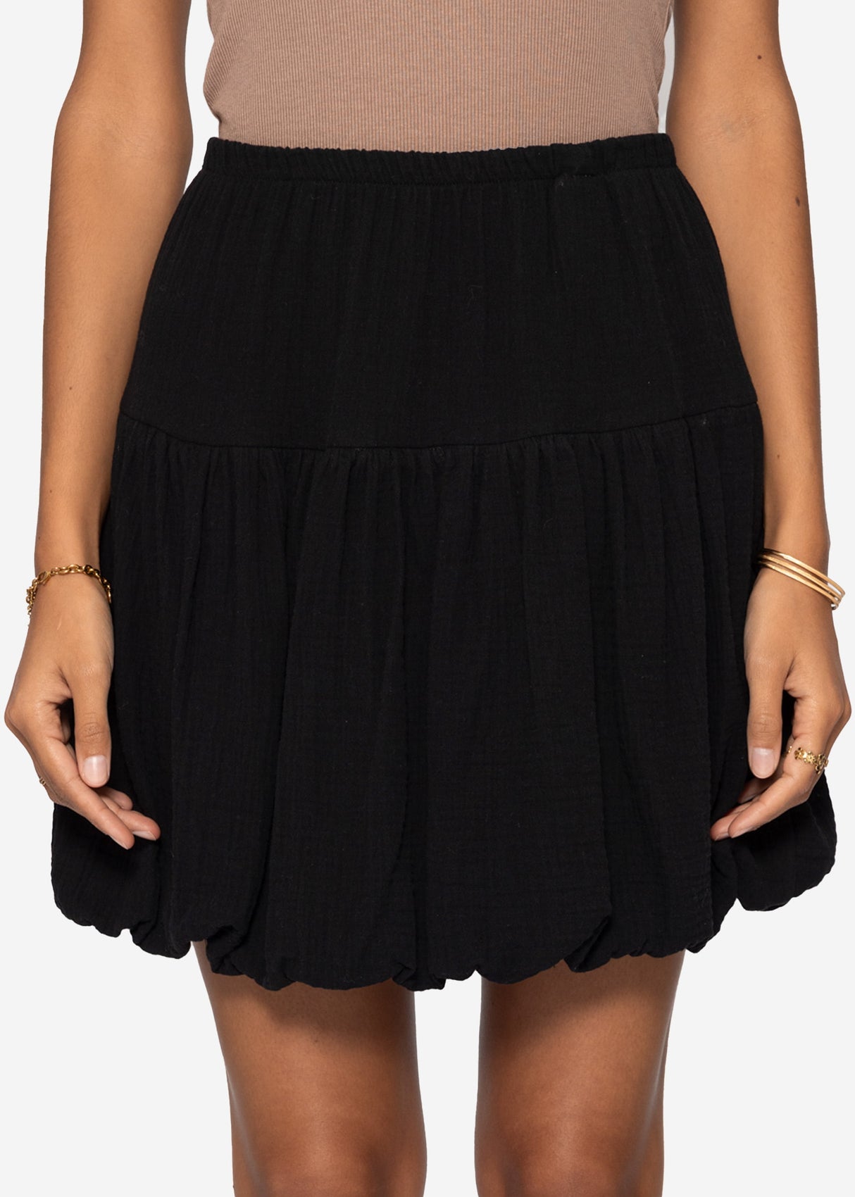 Muslin balloon skirt - black